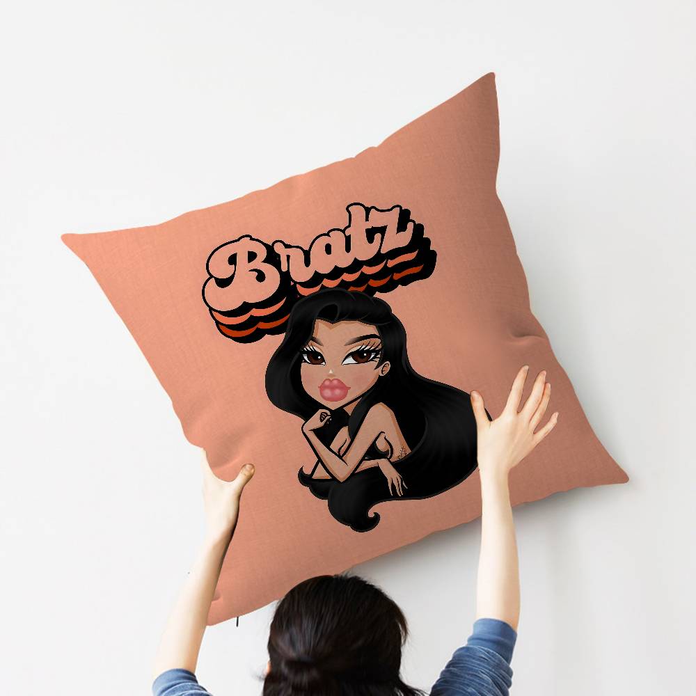 B-Bratzz Fashion M-Mask G-Girl Personalized Pillow Cover Kids Bedroom Wild Party Decor Pillowcase Kid Birthday Shower Gift