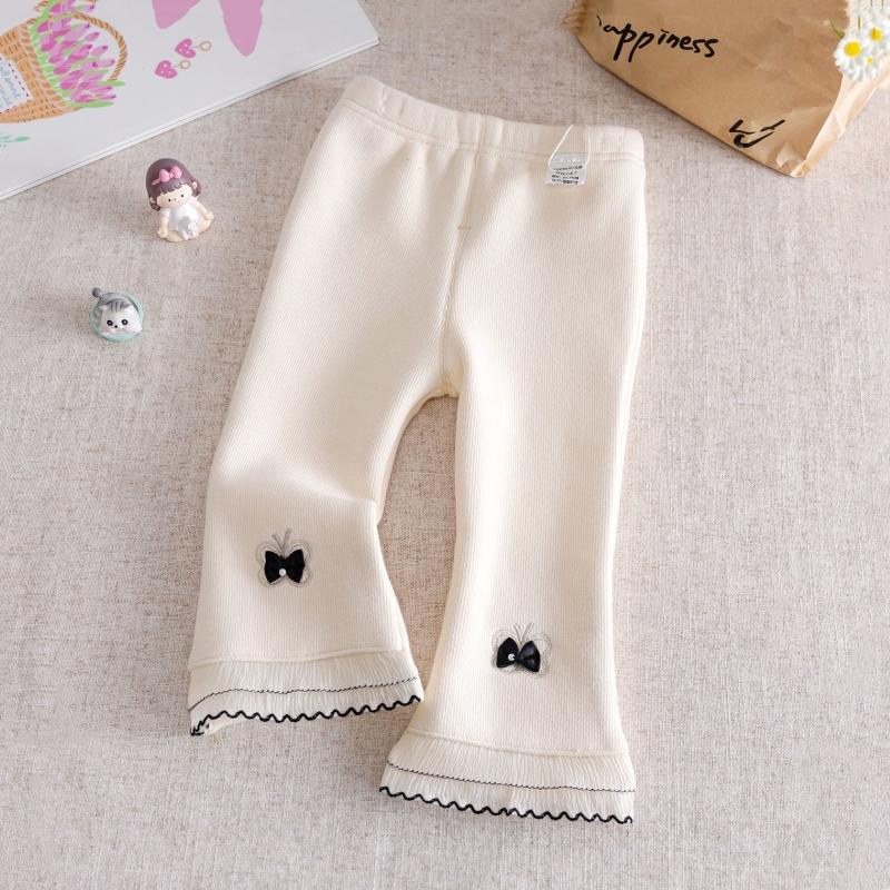 

Baby Girls Autumn Winter Clothing Fashion Bow Soft Velvet Warm Long Pants Kids Children Comfortable Clothes Trousers 130
