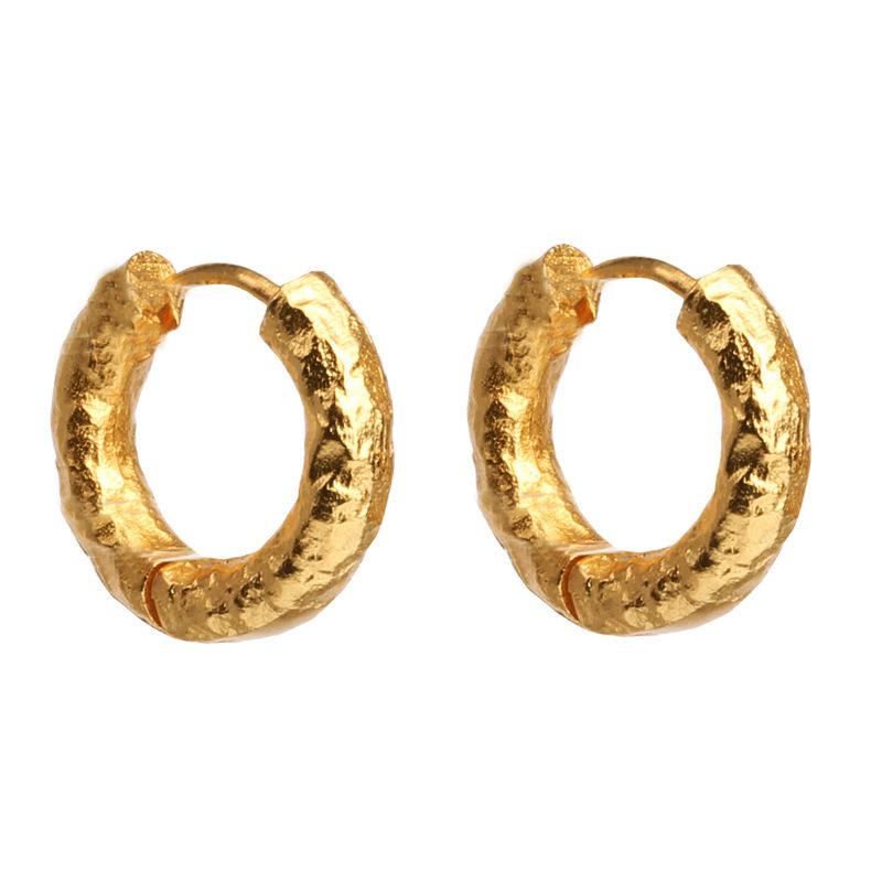 925 Silver Round hoop Earrings Temperament Simple Inlaid for Women Wedding Jewelry Accessories