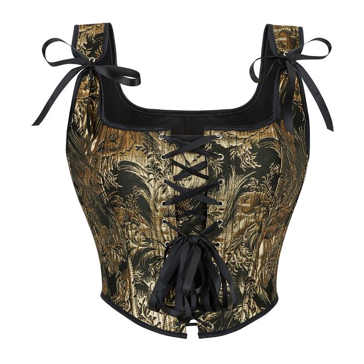Adjustable Double-Strap Gold Bandeau Bra Shaper for Women