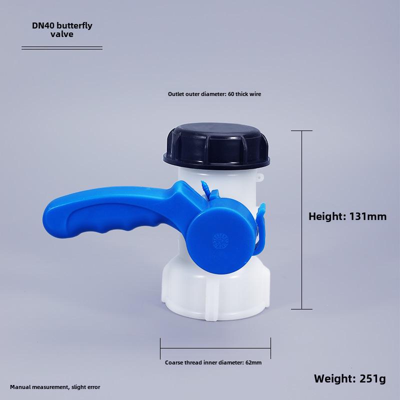 IBC 1-Ton Barrel Valve Set: Acid & Alkali Resistant Butterfly and Ball Valves, DN50, for Plastic Barrel Discharge.