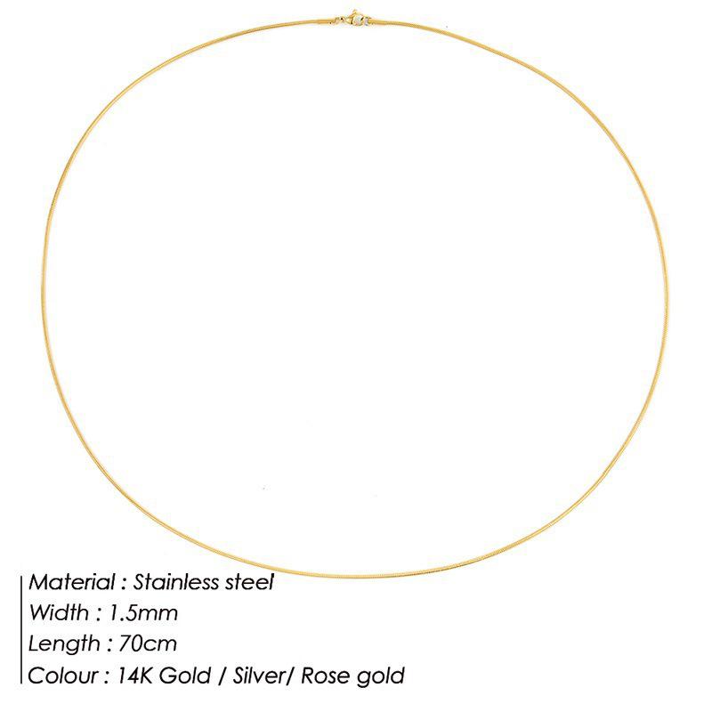 Korean Minimalist Versatile Snake Bone Chain Necklace - Cold Style Stainless Steel Jewelry