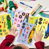 6 Bilder/Packung Renn-Puzzle Gesichtswechsel-Aufkleber Persönlichkeitstrend Cartoon-Spielzeug Kinder DIY Belohnungsaufkleber