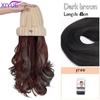 XIYUE Long Synthetic Straight Dark Brown Wigs with Hat Cap Adjustable Hair Wig with Hats for Ladies and Girls Daily Winter Wear