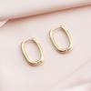 European and American Jewelry Niche Design Ear Buckle Fashionable Versatile Retro Temperament Earrings, French U-shaped Oval Earrings