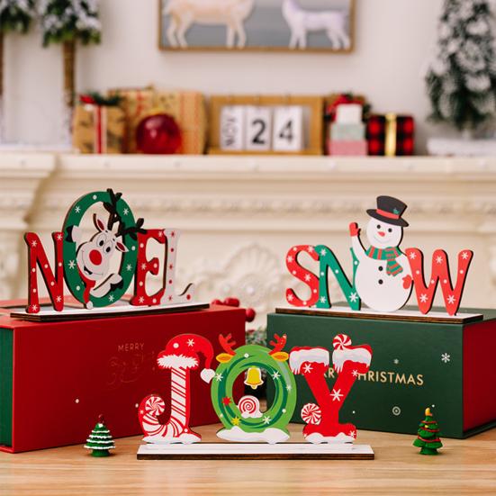 Christmas Wooden Table Decorations Santa Claus Snowman Wooden Table Top Decorations for Christmas Home Party