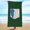 1Pc A-Attack On Titan Survey Corps Wings Of Freedom Beach Towel Microfiber Soft Quick Dry Bath Towel For Fans Swimming Outdoor