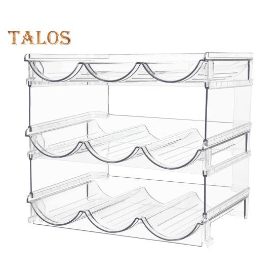 Water Bottle Storage Rack Transparent 2/3/4 Layers Detachable Stackable Cabinet Tumbler Cup Mug Organizer Kitchen Organization Fridge Cup Holder Stand