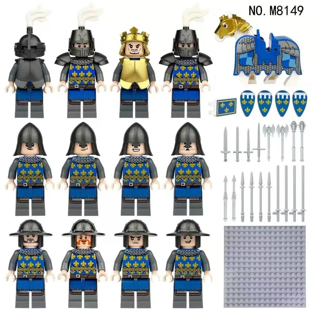 12 pezzi Cavalieri romani antichi medievali, blocchi da costruzione, figure, giocattoli, mini figure, bambole umanoidi, giocattoli, regali di compleanno.