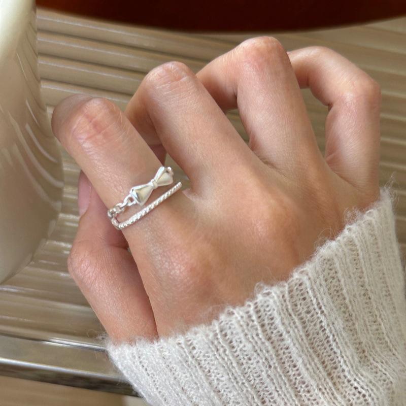 Anello Minimalista da Donna in Argento Sterling 925, Inossidabile, Anello Aperto di Alta Gamma per Dito Indice di Coppia