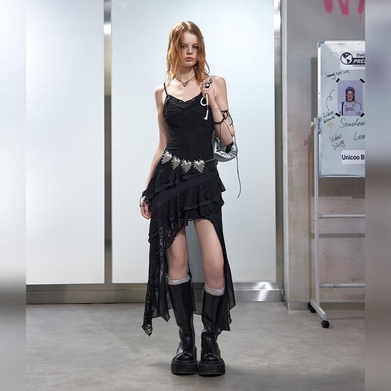 UNIFREE Lace Strap A-Line Dress
