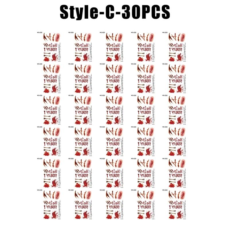 Halloween Waterproof Temporary Tattoo Stickers Sexy Bloody Makeup Zombie Scar Tattoo Decoration Wound Horror Blood Sticker