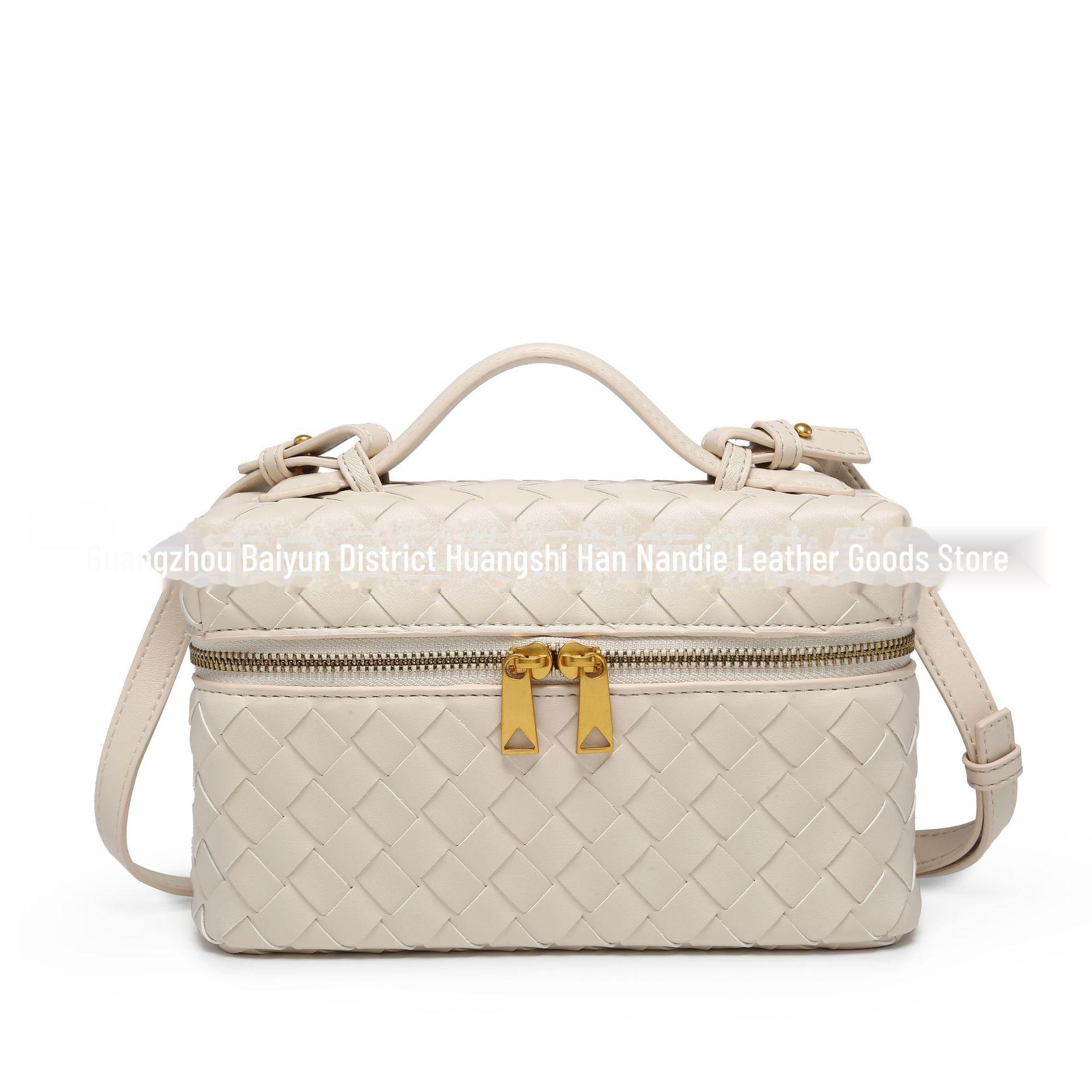 

LP19 Универсальная плетеная сумка через плечо и косметичка - модная маленькая квадратная сумка на одно плечо бежевый