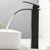 Black Stainless Steel Basin Faucet Waterfall High Style Wash And Cold Mixer Faucets Sink Faucets Countertop Installation