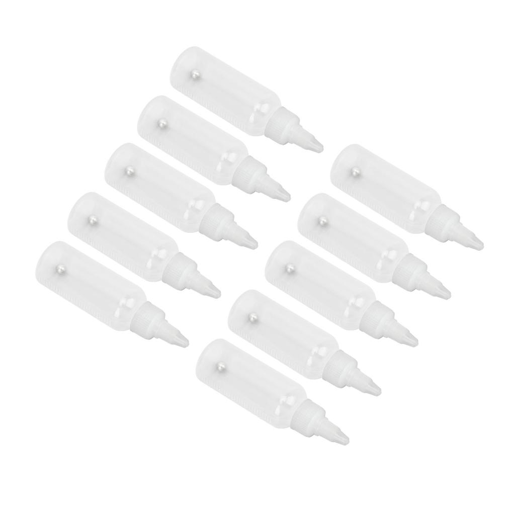 10Pcs Pigment Dispensing Bottle 60ml Durable Plastic Roll Ball Widely Used Hair Oil Bottle for Oil Pigment Solvent