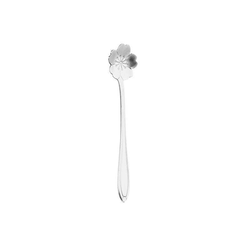 Stainless steel long handle stirring spoon milk powder coffee spoon dessert spoon creative golden small spoon small round spoon