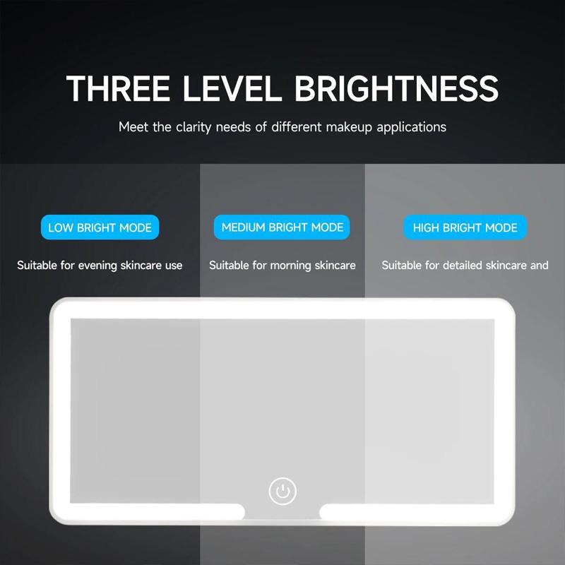 Car Interior Mirrors Sun Visor Plate LED HD Makeup Mirror for Girls Women Rechargeable Fill Light Thin Vanity Mirror