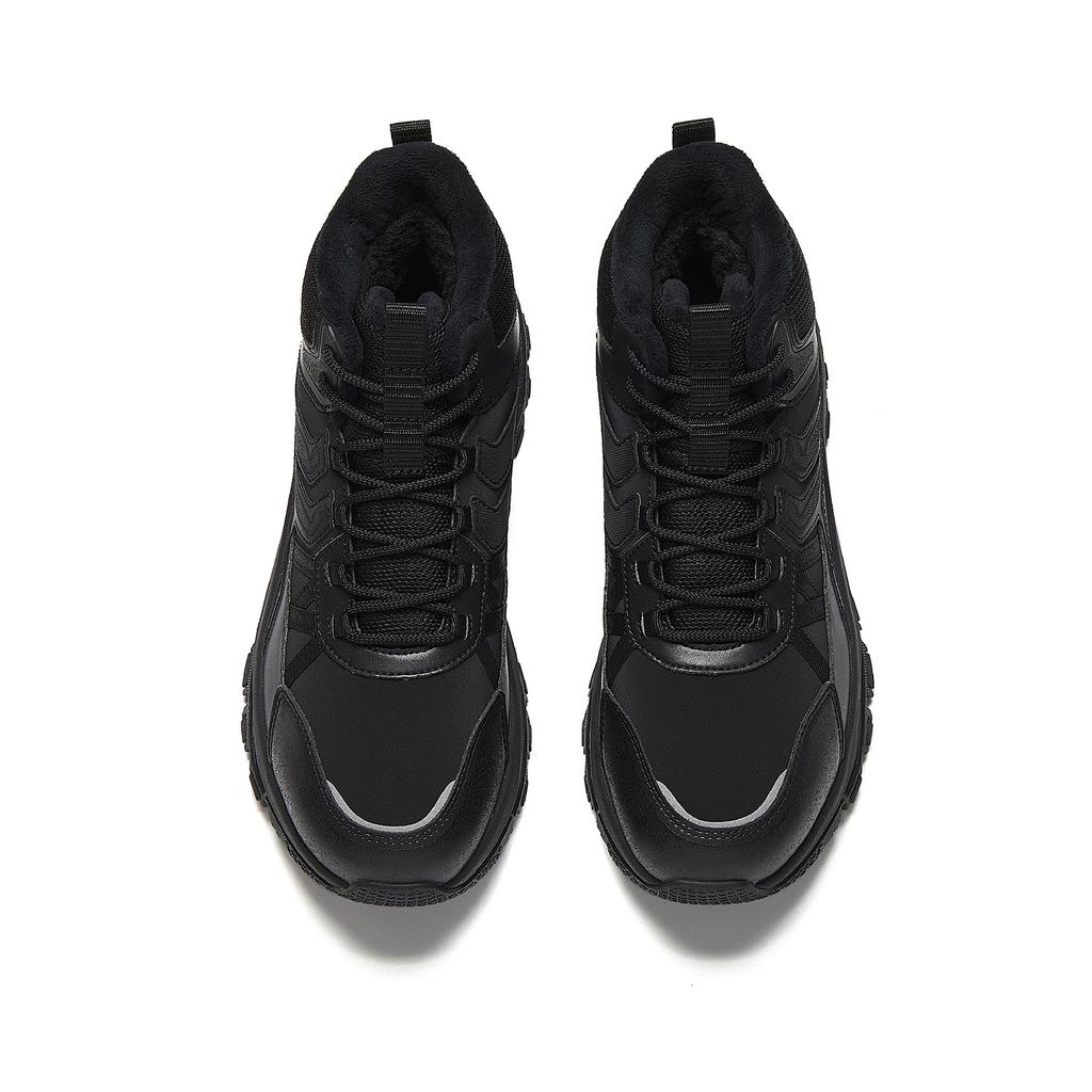 Anta Mountain Exploration Cushioning Abrasion Resistant Thermal High top Casual Shoes Men's Basic Black 912548925-4