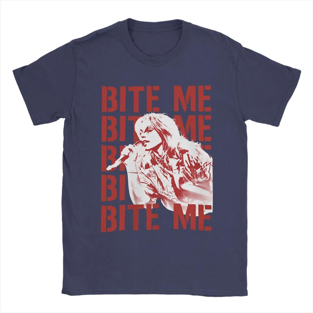 Renee Rapp Tour Bite Me T Shirt Men Pure Cotton Vintage T-Shirts Round Neck Tees Short Sleeve Clothes Printed