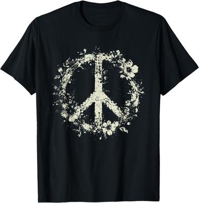 Boho Floral Peace Sign T-Shirt