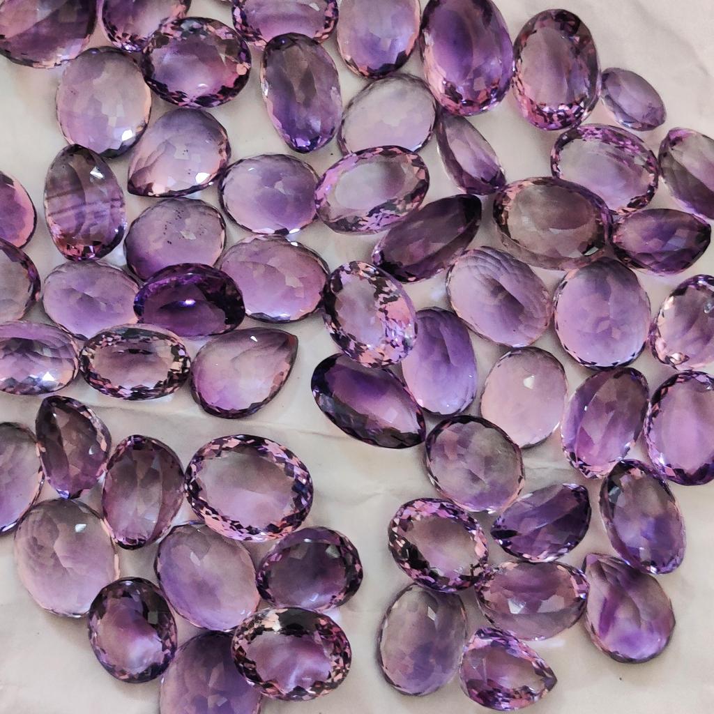 Natural Loose Amethyst Cut Stone Lot, Amethyst Faceted Gemstone Lot, 10 To 20 Carat Average Size Amethyst Mix Shape Lot.