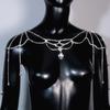 Stylish Alloy Rhinestones Shoulder Necklace Sturdy Fringe Design Perfect For Casual Evening Outfits