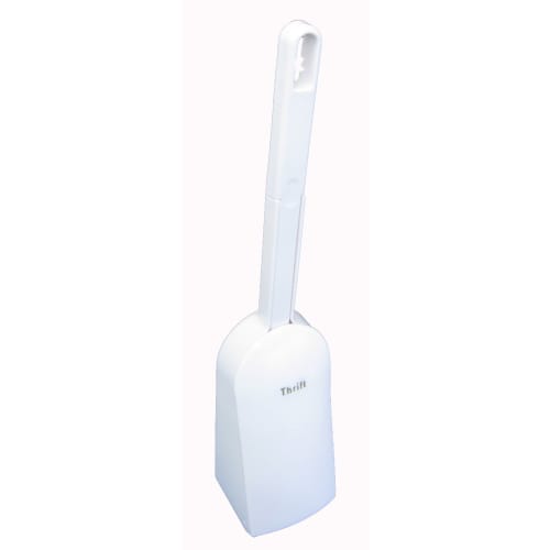 Ohe Toilet Brush, White, Approx. 37cm H x 8cm W x 9.3cm D, Includes Thrift Case, Flocked