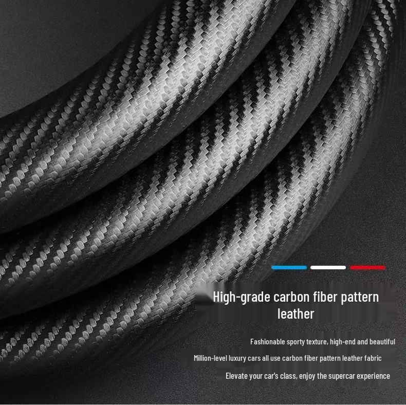 Carbon Fiber Suede Steering Wheel Cover for BMW 3, 4, 5, 7 Series & X1-X7 Models