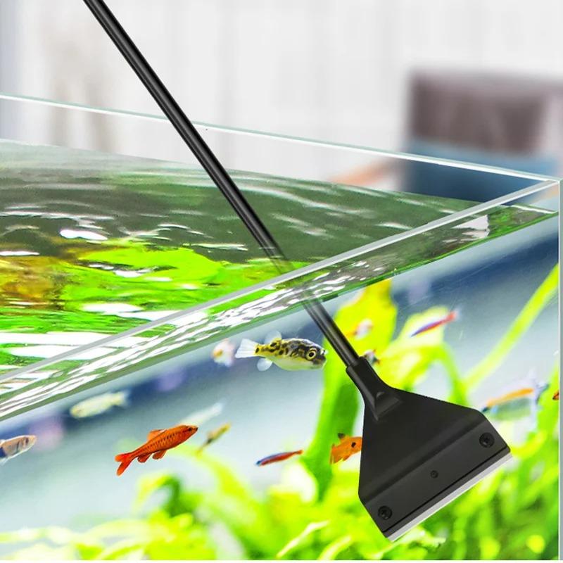 Fish Tank Cleaning Tool Flat Sand Algae Removal Dual-use Glass Algae Removal Scraper Household Cleaning Tool