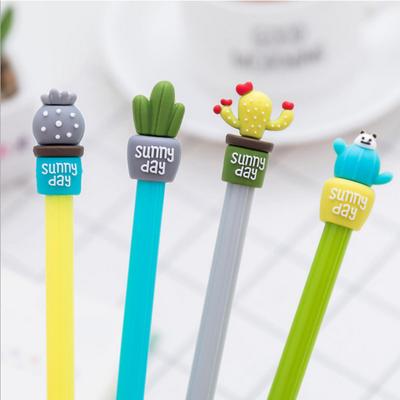 1 Piece Stationery Cute Kawaii Cactus Gel Pen School Office Supplies Creative Sweet Pretty Lovely Handles Funny