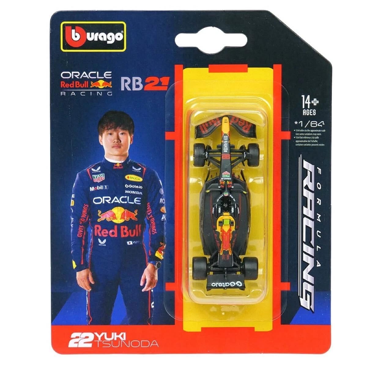 Bburago 1/64 Red Bull F1 RB21 #22 Юки Цунода 2025 Литая миниатюрная модель автомобиля синий