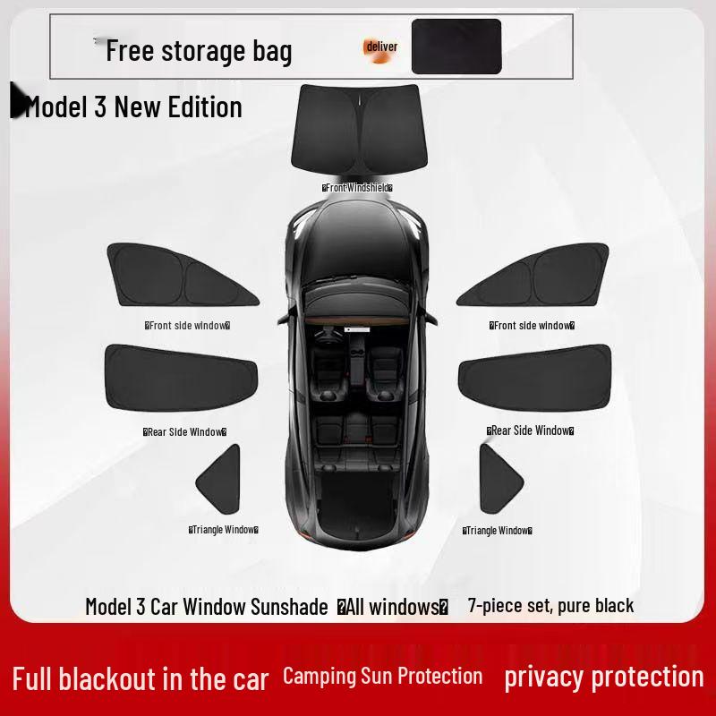 Osłona przeciwsłoneczna na okno boczne Tesla Model Y po faceliftingu - Ochrona przed słońcem i izolacja termiczna
