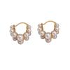 Micro Inlaid Pearl Hoop Earrings French Style Niche Luxury Delicate Jewelry For Women