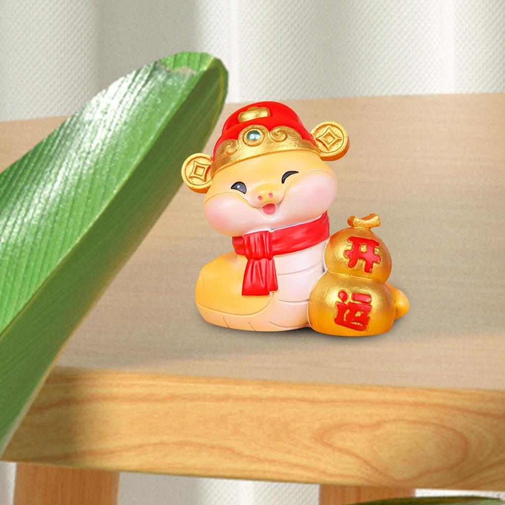 Cute Snake Statue Chinese Year Decor Artificial Ornament Tabletop Centerpiece Spring Festival