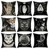 Halloween Trick or Treat Linen Cushion Cover 45x45cm Cartoon Sofa Pillow Case