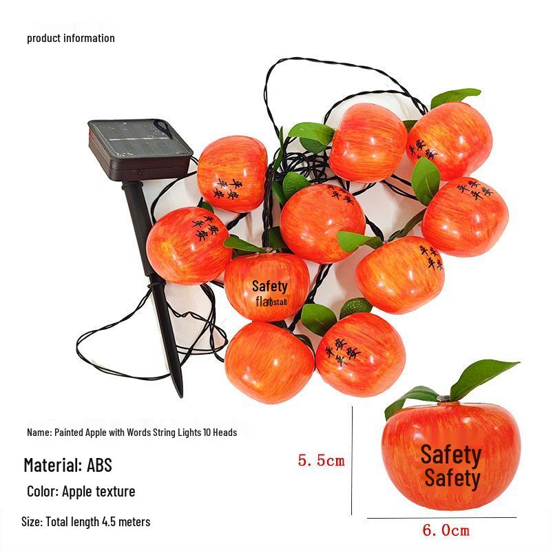 Waterproof Solar Fruit String Lights: Apple & Orange Harvest Festival Decoration