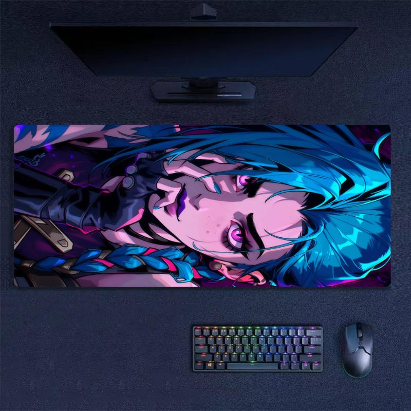 Jinx Mouse Pad, Large Gaming Desk Mat, Non-slip XXL Mousepad for Laptop & Tablet, Mini PC Playmat with Stitched Edges