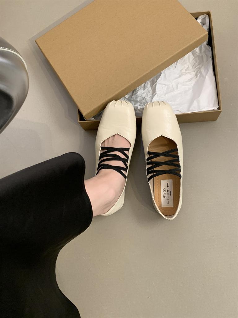 Woman Simple Shoes Square Toe Mary Jane Spring Vintage Shoes Ladies Daily Retro Flats Autumn Footwear Slip On Women Loafers