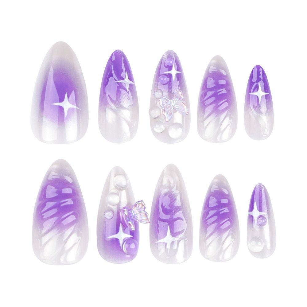 Long Almond Fake Nials Elegant Press on Nails Manicure False Nails  Women