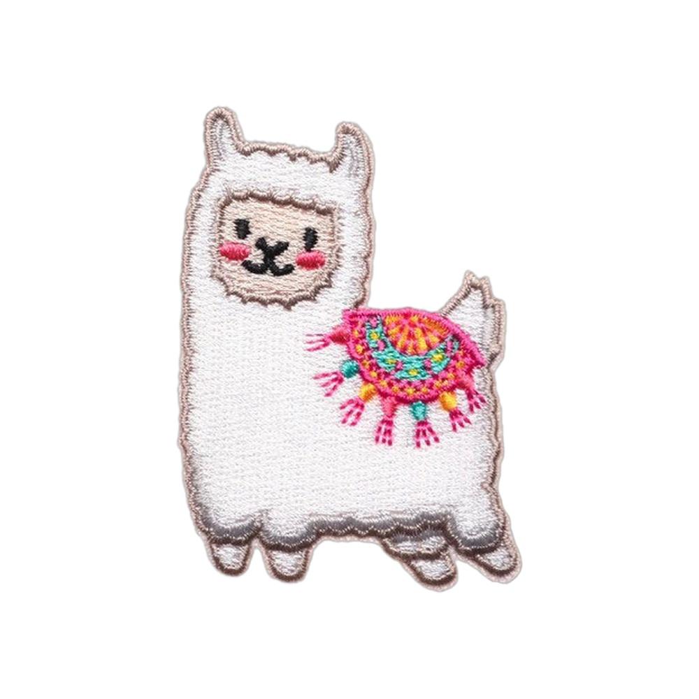Cute White Llama Cute Cartoon Morale Tactical Velcros Patch Sticker Badge Embroidered Hook Loop Fastener DIY Backpack Cap Jeans