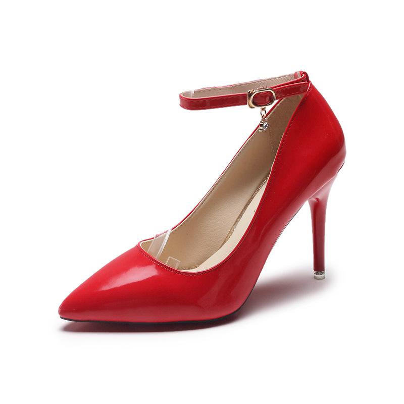 

Мода 2025 Новая мода Высокие каблуки Женские туфли с острым носком Тонкая шпилька Банкетные свадебные туфли Сексуальные женские туфли для вечеринки 34