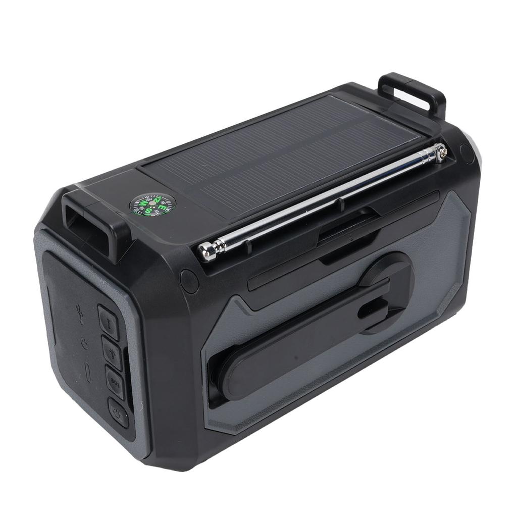 12000mAh Radio SOS Reminds Flashlight Power Bank AM FM WB Solar Hand Crank Radio with Battery Indica