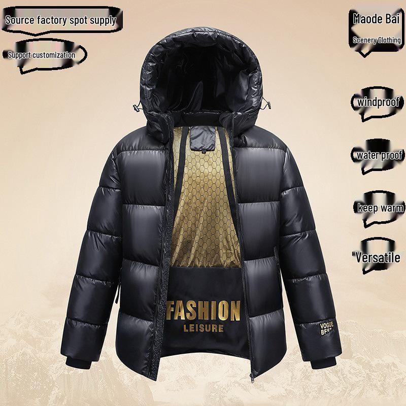 Unisex Schwarze Goldene Verdickte Winterjacke - Internet-Berühmtheiten-Stil