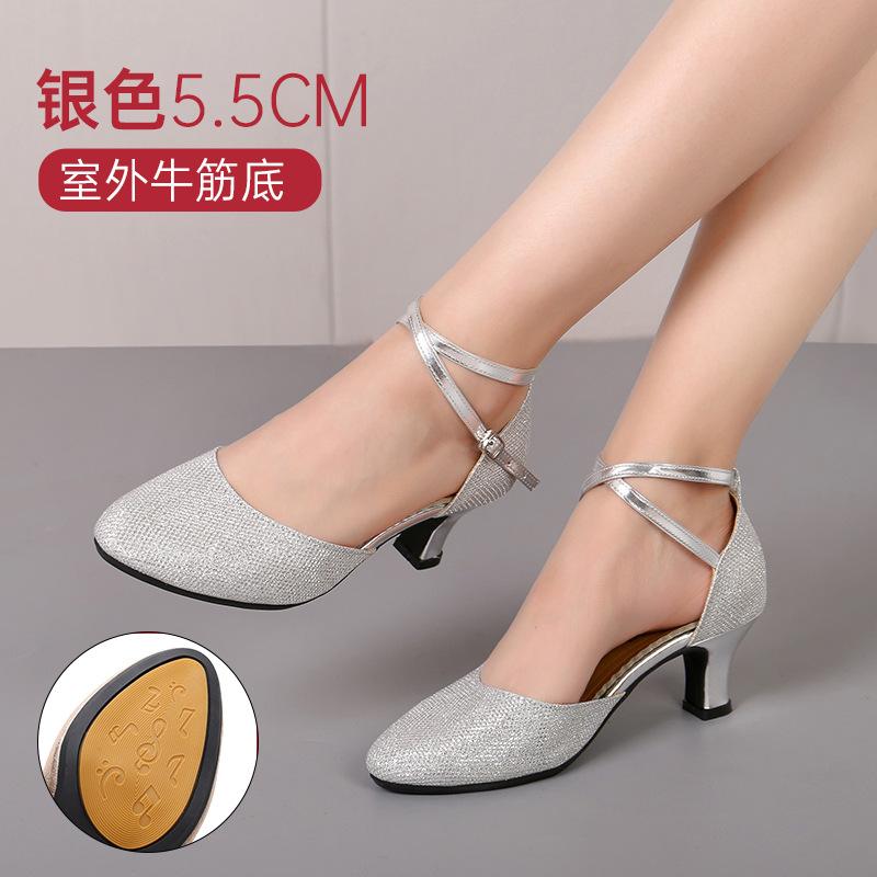 Zapatos de Baile de Salón para Mujer Zapatos de Baile Latino Dama Punta Cerrada Zapatos de Salsa Tacón Bajo Zapatos de Baile Latino Mujer 3.5cm/5.5cm