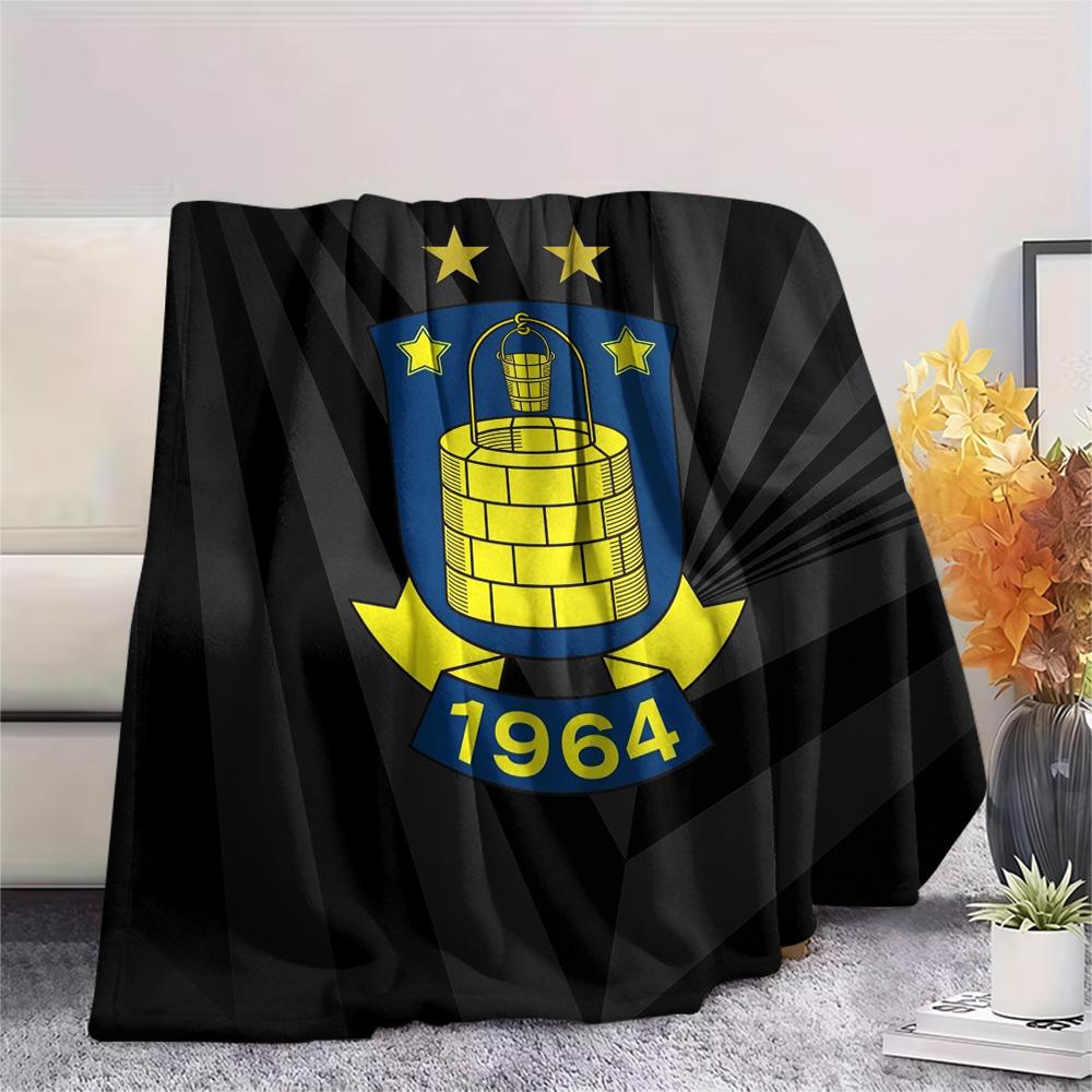 Brøndby IF  Print Flannel Blanket, High Quality Comfortable for All Seasons, Home Decor, Warmth and Comfort