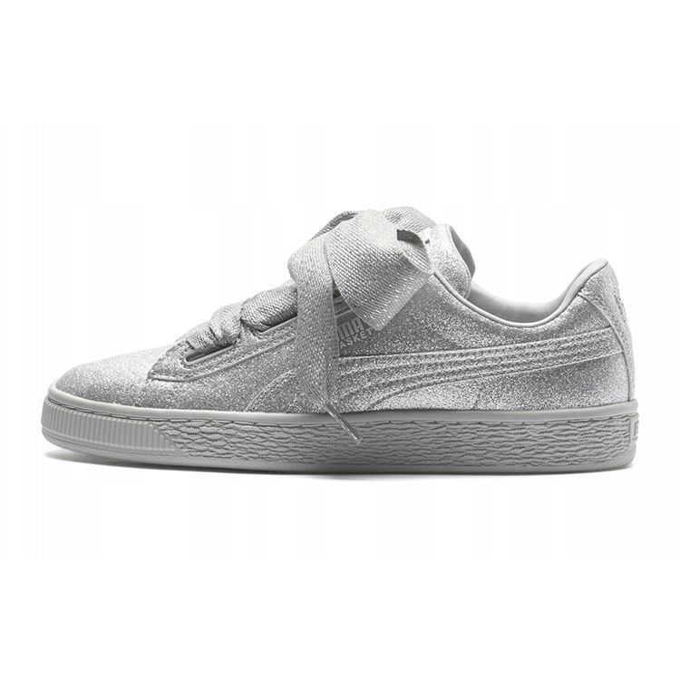 Puma Basket Heart Low Top Kids Sneakers Kids Sneakers Silver 367630-03