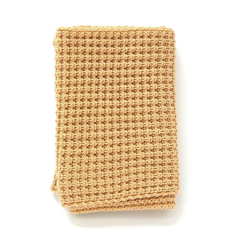 Hot-selling new high-end women's versatile solid-color scarf autumn and winter monochrome knitted scarf