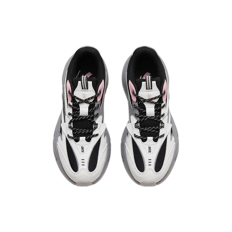 Anta C37 Series Shock Absorbing Non-Slip Durable Low-Top Sports Casual Shoes Women Sneakers Black White Pink 922318890-4