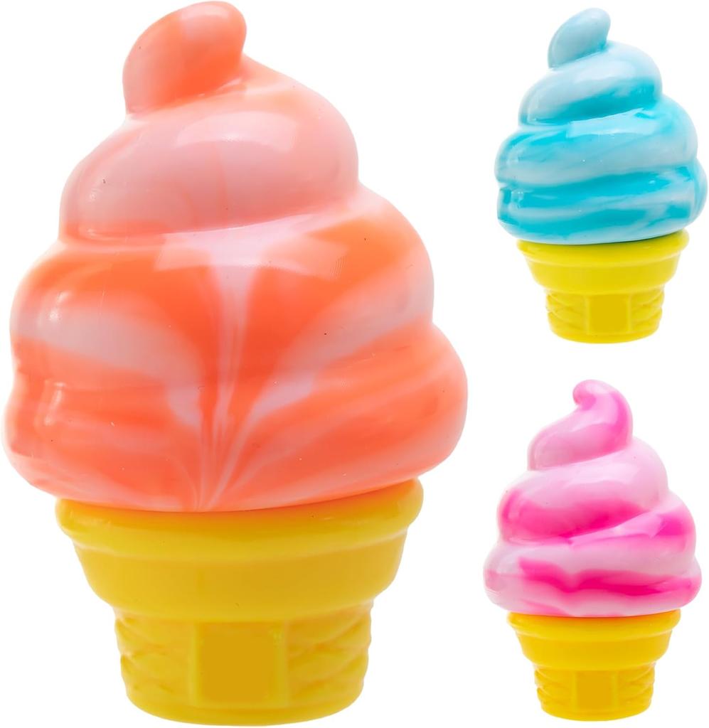 Nee-Doh Nice Cream Isbjørg Fargerik Isformet Sensorisk Stressavlastende Fidget-verktøy for Angst & Konsentrasjon for Voksne & Barn