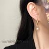 Light Medieval French Retro Pearl Earrings Twist Pattern Ear Buckles Light Luxury Court Style Earrings